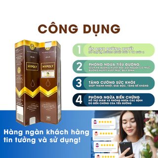 Viên Sủi Tiểu Đường Hypoly - Hỗ Trợ Kiểm Soát Đường Huyết, Cân Bằng Tiểu Đường, Tăng Cường Sức Khỏe, hộp 20 viên