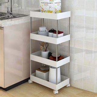 Kệ Đẩy 4 Tầng Khung Chân Inox 71x40x22