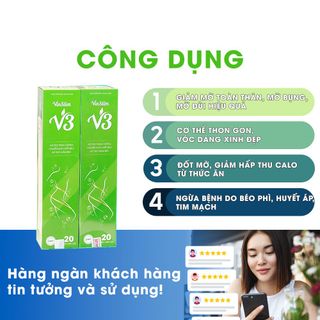 VinSlim V3 - Viên Sủi Giảm Cân Hiệu Quả, Đốt Mỡ Thừa Tự Nhiên, An Toàn Từ Thảo Dược, Sản Phẩm Của Mộc Tỳ Vị, hộp 20 viên