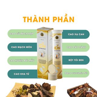 Viên Sủi Viêm Họng Ichi - Giảm Amidan, Viêm Họng, Làm Dịu Cổ Họng, Giảm Ho Đờm, hộp 20 viên, Sản phẩm của Mộc Tỳ Vị