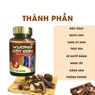 Viên xương khớp Vương Cốt Đơn - Hỗ Trợ Chữa Đau Xương Khớp, Tăng Cường Sức Khỏe Cơ Xương, Giảm Viêm, Đau Nhức, hộp 60 viên