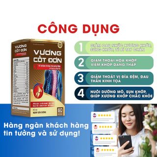 Viên xương khớp Vương Cốt Đơn - Hỗ Trợ Chữa Đau Xương Khớp, Tăng Cường Sức Khỏe Cơ Xương, Giảm Viêm, Đau Nhức, hộp 60 viên