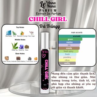 No.29.Trà trắng Chill Girl - Nước hoa nữ 10ml siêu hot hit - Trong trẻo, thanh lịch, thuần khiết - Tarohoko