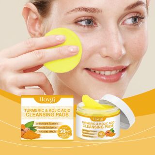 Miếng tẩy trang Turmeric Kojic Acid làm sạch lỗ chân lông tươi mát, dưỡng ẩm, làm sạch da đầy tiện lợi 50mieng (HÀNG GIÁ TẬN XƯỞNG)