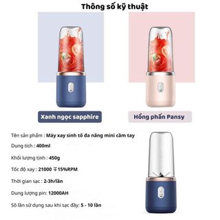 MÁY XAY SINH TỐ 6 LƯỠI 2 CỐI 300ML