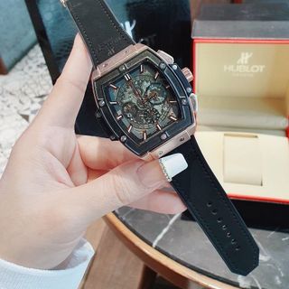 ĐỒNG HỒ NAM TRUNG CẤP HUBL MẶT CHONOGRAP CHỮ NHẬT CHONOGRAP