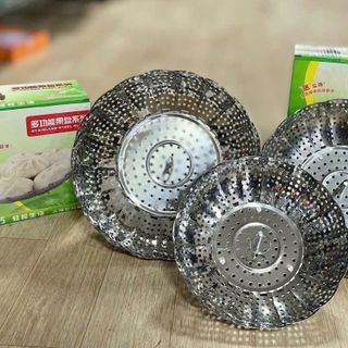XỬNG HẤP, VỈ HẤP INOX 3 CHÂN 24CM CÓ HỘP