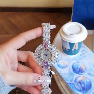 SET ĐỒNG HỒ NỮ CHÍNH HÃNG FUNMEI MẶT HOA BẠC ĐÍNH ĐÁ PHA LÊ FULLBOX TEM