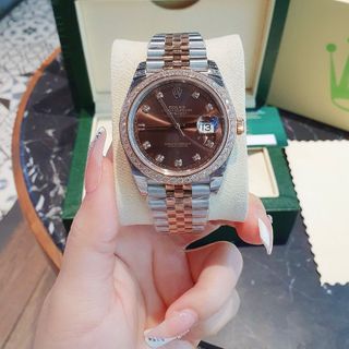 ĐỒNG HỒ NAM NỮ CAO CẤP RÔLET MÁY CƠ MẶT SAPHIRE VIỀN HỘT