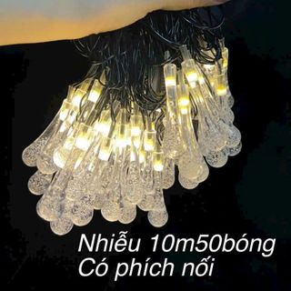 DÂY ĐÈN BI BỌT GIỌT NƯỚC TRANG TRÍ DÀI 10M CHỐNG NƯỚC CÓ NỐI
