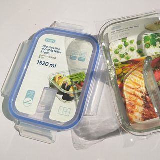 HỘP THỦY TINH CHỮ NHẬT 3 NGĂN 1520ML