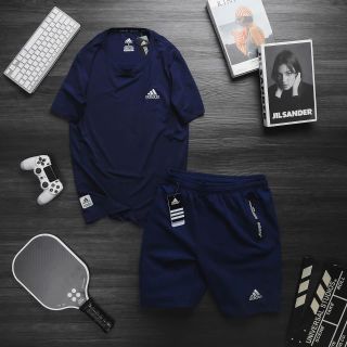 Tổng bộ thể thao short thun poly 2 da trơn láng, co giãn 4c, 3 túi khoá kéo. Size : m l xl 2xl /2222/ 8set