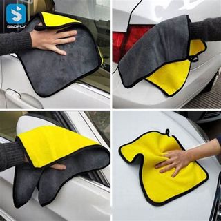 🟡 KHĂN LAU ĐA NĂNG MICROFIBER 2 MẶT – SIÊU THẤM, SIÊU BỀN! 🚗