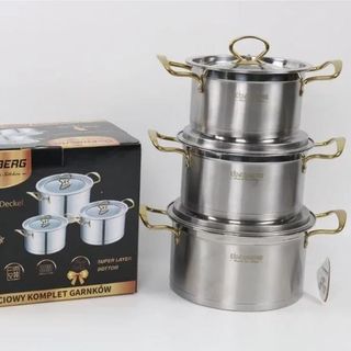 BỘ 3 NỒI ĐỨC INOX CAO CẤP EBBERG EB 8003