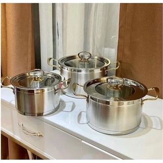 BỘ 3 NỒI ĐỨC INOX CAO CẤP EBBERG EB 8003