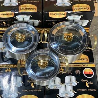 BỘ 3 NỒI ĐỨC INOX CAO CẤP EBBERG EB 8003