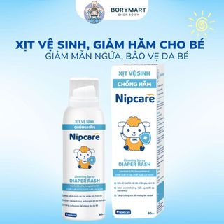 Xịt vệ sinh, chống hăm Nipcare Novocare 80ml - vệ sinh tã bỉm, giảm mẩn ngứa, bảo vệ da bé, không cần rửa lại với nước