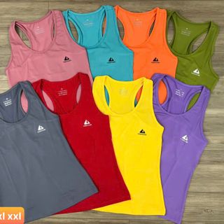 Áo ba lỗ nữ Naqui Thun poly 4 chiều có dãn, mịn , thoáng mát - Size : M L XL XXL Ri 2222 Tách nửa ri được - 10 màu Sẵn kho