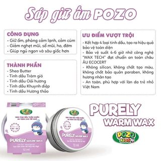 Sáp Giữ Ấm Cho Bé Pozo Kids Giúp Giữ Ấm Cơ Thể, Giúp Bé Ngủ Ngon, Sâu Giấc - Lọ 12ml