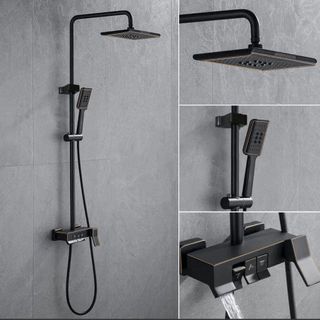Sen cây màu đen kiểu phím đàn nước nóng lạnh bằng đồng cao cấp