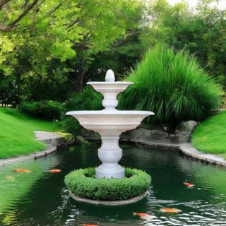 Đài phun nước tiểu cảnh 2 Tầng Kum Scenery H123 x D80cm