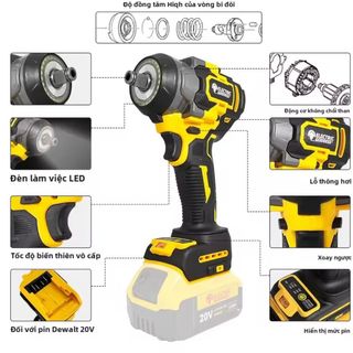 Không chổi than Thân máy bulong máy bắn vít dùng pin dewalt gốc
