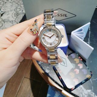 XẢ KHO MÙA HÈ ĐỒNG HỒ NỮ CAO CẤP FOSIL VIRGINIA MẶT TRÒN MINI VIỀN HỘT