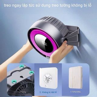 Quạt turbo mini để bàn tích điện sạc usb 100 tốc độ gió kèm đèn ngủ có màn hình Led hiển thị thông Minh pin 4000mah