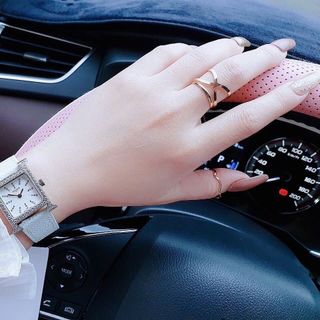 ĐỒNG HỒ NỮ CAO CẤP HERMEC DA MẶT TIA ĐÁ BẠC