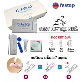 Hộp Que thử HIV Fastep 40 test/1 hộp + 2 chai dung dịch đệm