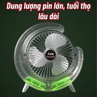 Quạt tích điện mini,quat để văn phòng tích hợp đèn ngủ mặt trăng 7 màu làm mát với 3 tốc độ gió êm ái,điều hòa không khí