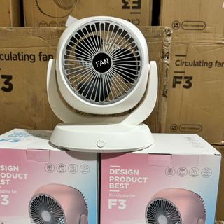 Quạt Tích Điện Mini Fan F3 Để Bàn Xoay 180 Độ
