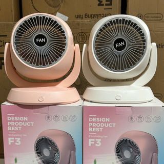 Quạt Tích Điện Mini Fan F3 Để Bàn Xoay 180 Độ