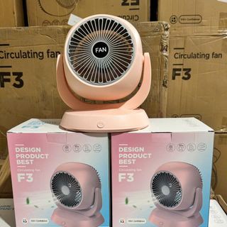Quạt Tích Điện Mini Fan F3 Để Bàn Xoay 180 Độ