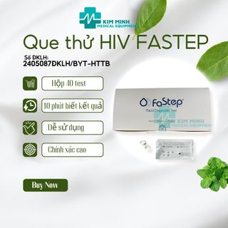 Hộp Que thử HIV Fastep 40 test/1 hộp + 2 chai dung dịch đệm