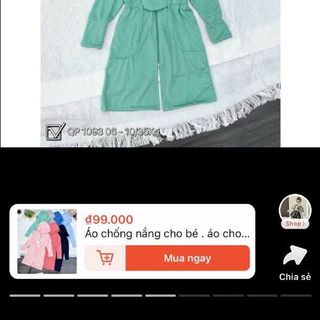 ÁO CHỐNG NẮNG TOÀN THÂN  BÉ GÁI SIU XINH