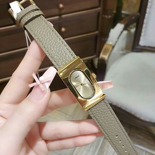 ĐỒNG HỒ NỮ CHÍNH HÃNG MISALI DÂY DA MẶT CHỮ NHẬT FROM DÀI ÔM