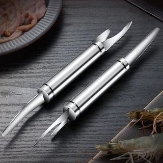 Dụng cụ bóc vỏ tôm 2 đầu đa năng (Làm lòng, bóc vỏ tôm, lấy chỉ tôm, đánh vảy cá... siêu nhanh)