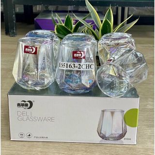 BỘ 6 LY THỦY TINH 310ML XANH XÁM JS5163- 2B