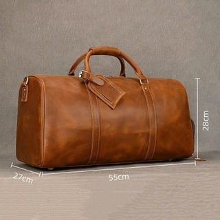 Túi du lịch da bò thật Crazy horse TT110 (Nâu sâp)