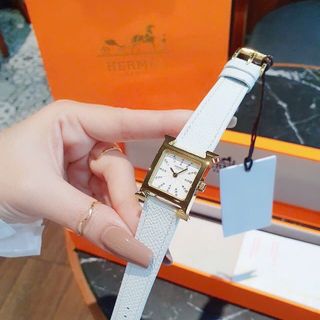 ĐỒNG HỒ NỮ CAO CẤP HERMEC DÂY DA MẶT TIA NIỀNG THÉP VÀNG