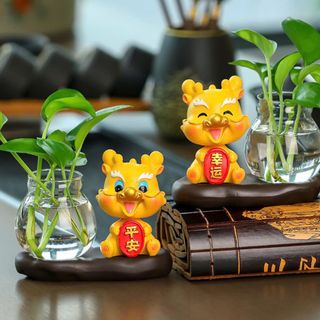 Chậu Thuỷ Tinh Nuôi Cá Kèm Tượng Rồng