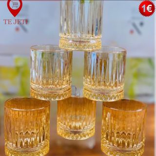 BỘ 6 LY THỦY TINH VÀNG 340ML KB103- 2F