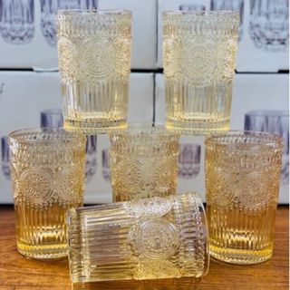 BỘ 6 LY THỦY TINH VÀNG CAO ĐỒNG TIỀN 350ML
