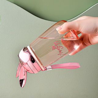 Bình Nước Thủy Tinh 340ML Hình Tai Thỏ Dễ Thương