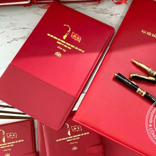 Bộ quà tặng sổ tay_bút ký in khắc logo