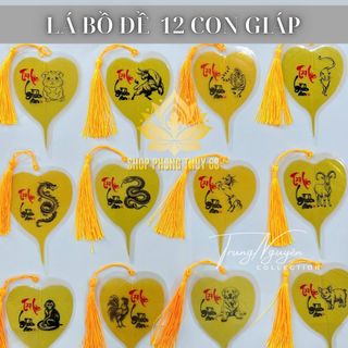 Lá Bồ Đề Chữ Pháp 12 Con Giáp Theo Tuổi Phong Thủy May Mắn , đế ốp lưng đt , treo xe, để ví bóp,...