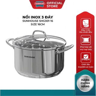 Nồi Inox 3 đáy Sunhouse SHG301-16