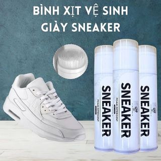 Chai xịt Dung Dịch Vệ Sinh Sneaker 300ml ,Chai Xịt Tạo Bọt Vệ Sinh Giày Cao Cấp Khử Mùi, Tẩy Trắng Giày Dép, Túi Xách Siêu Tốc