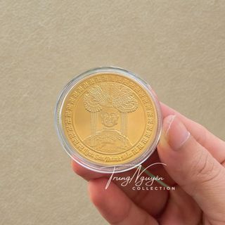 Đồng Xu Lưu Niệm Bà Núi Đen Tây Ninh - Linh Sơn Thánh Mẫu Mạ Vàng Phong Thủy Xin Lộc Làm Ăn